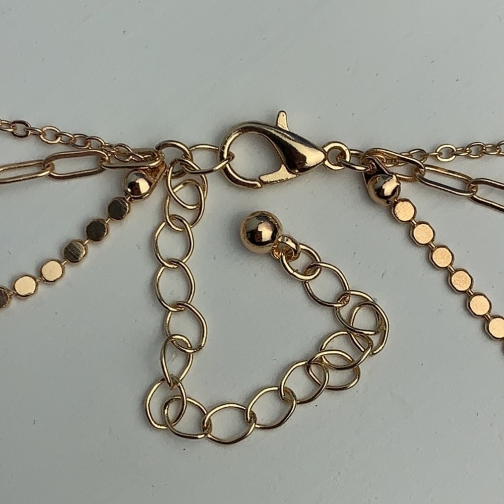 Gold Tone Multi Layer Starburst Pendant Necklace - Picture 8 of 8